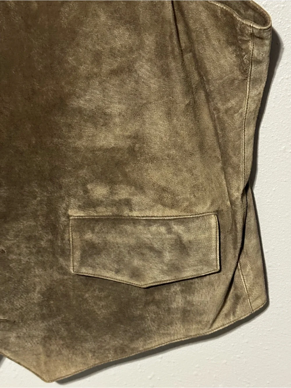 The Territory Ahead Vest Tan Brown Button Quilted Western Leather suede VTG -XXL